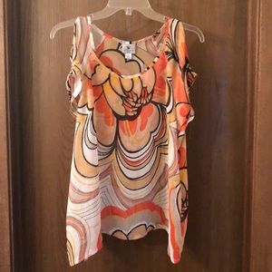 PETITE- Sheer flower top